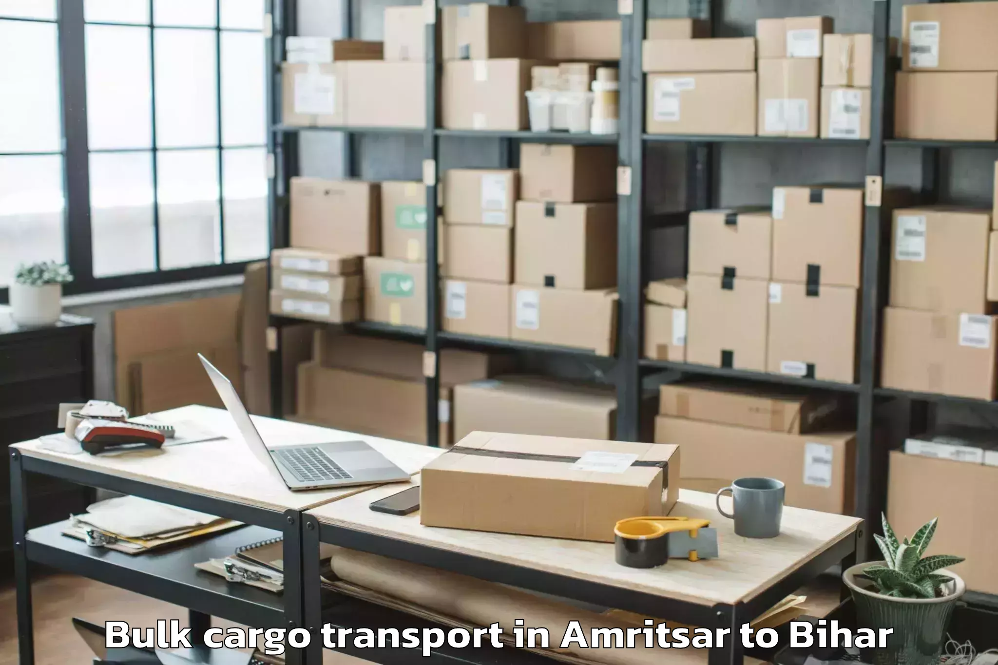 Book Amritsar to Lauria Nandangarh Bulk Cargo Transport Online